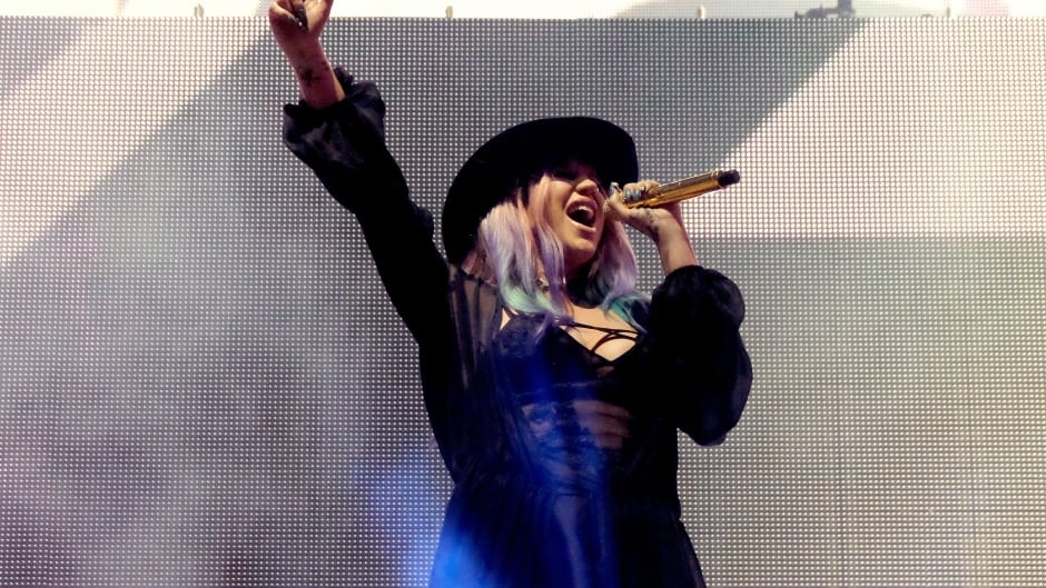 INDIO, CA - APRIL 16: Singer Kesha performs onstage with record producer Zedd during day 2 of the 2016 Coachella Valley Music & Arts Festival Weekend 1 at the Empire Polo Club on April 16, 2016 in Indio, California.