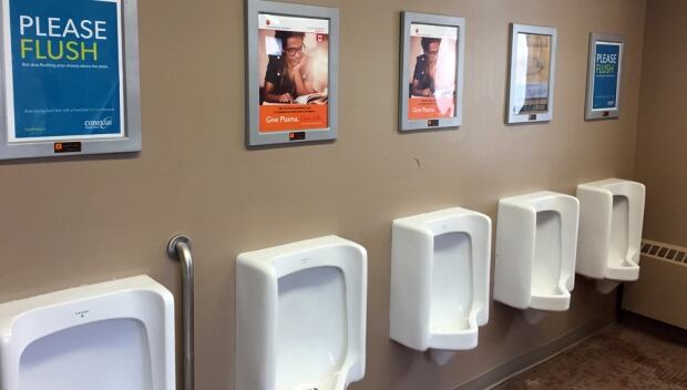 Paid plasma ads over urinals