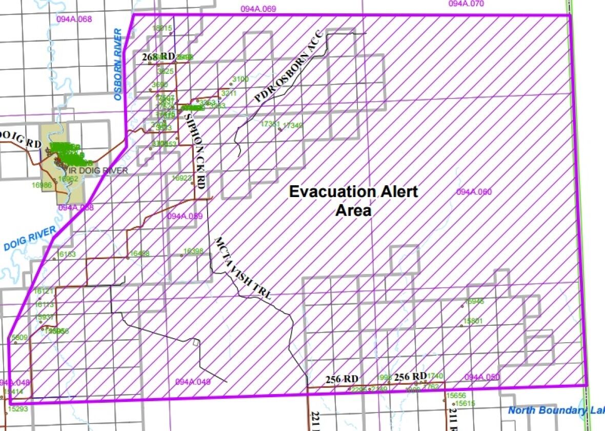 Evacuation alert issued for Cecil Lake, Goodlow area of B.C. due to