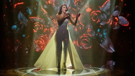 Crimean Tatar singer Susana Jamaladinova, known as Jamala, performs during the Ukrainian national qualification for the Eurovision song contest in this Feb. 21, 2016 file photo. UKRAINE-TATARS/EUROVISION