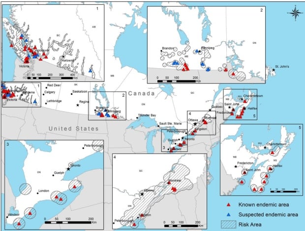 Map of Lyme disease risk