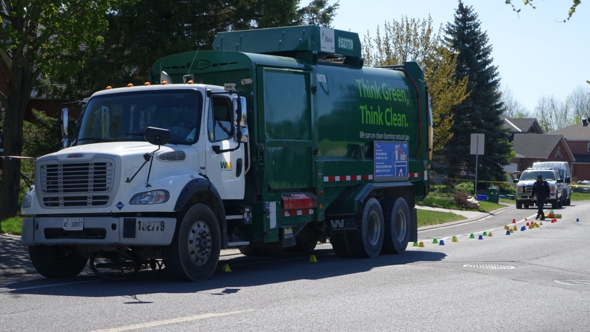 Elderly cyclist in serious condition after he was hit by garbage truck