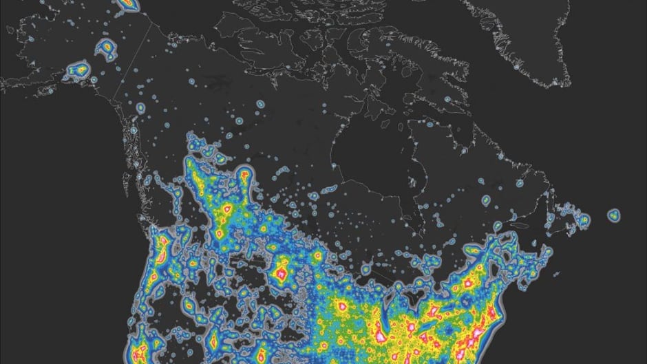 Map of Canada's sky brightness