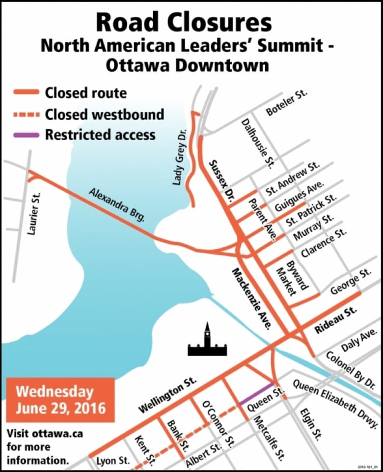 North American Leaders Summit will close downtown Ottawa streets