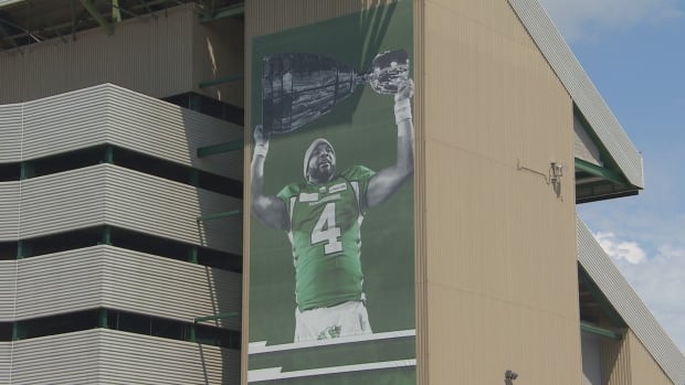 Darian Durant banner on Mosaic Stadium