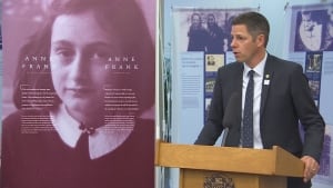 Mayor Brian Bowman at Anne Frank exhibit launch