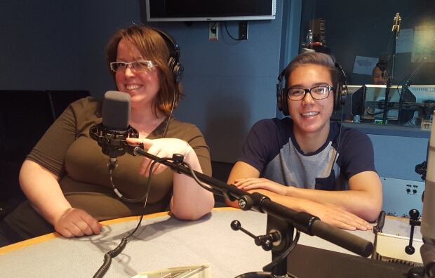 Nancy McNeil and Walker Adjun in studio