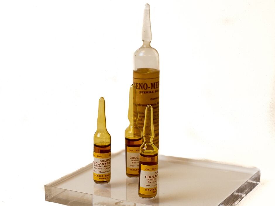 Glass ampoules containing injectable TB medication