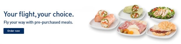 WestJet pre-order meals london