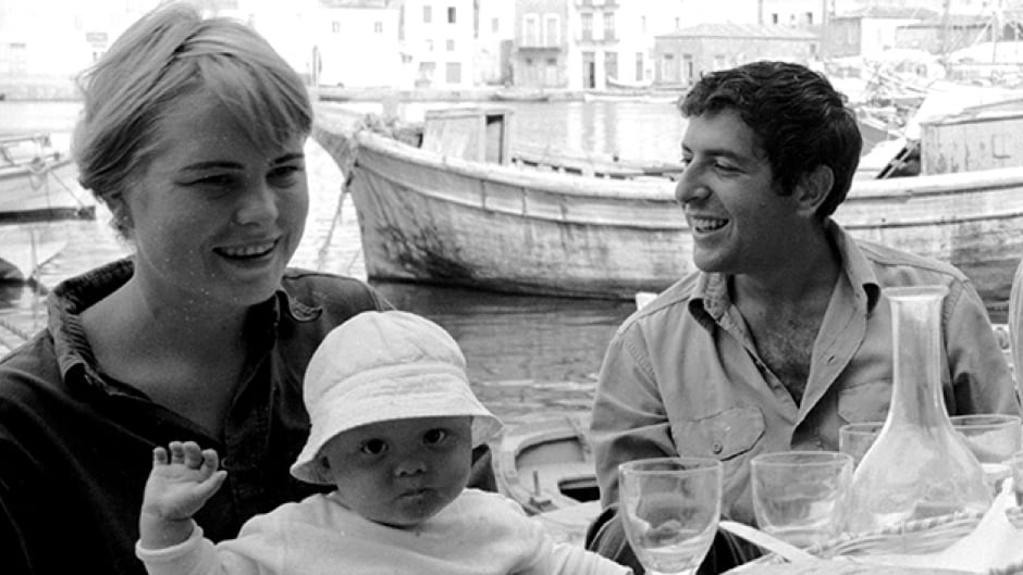 Marianne Ihlen, her son and Leonard Cohen