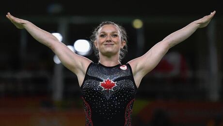 Rosie MacLennan successfully defended her Olympic title in women's trampoline. 595892639TB00002_Gymnastics