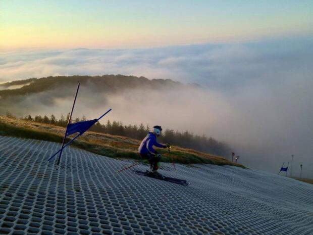 Dry slope skiing