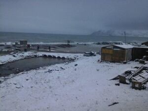 High tides, people, Grise Fiord Nunavut