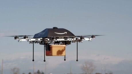 This image provided by Amazon.com shows the so-called Prime Air unmanned aircraft project that Amazon is working on in its research and development labs. CEO Jeff Bezos said in 2013, there's no reason Drones can't help get goods to customers in 30 minutes or less. Amazone Drone Delivery