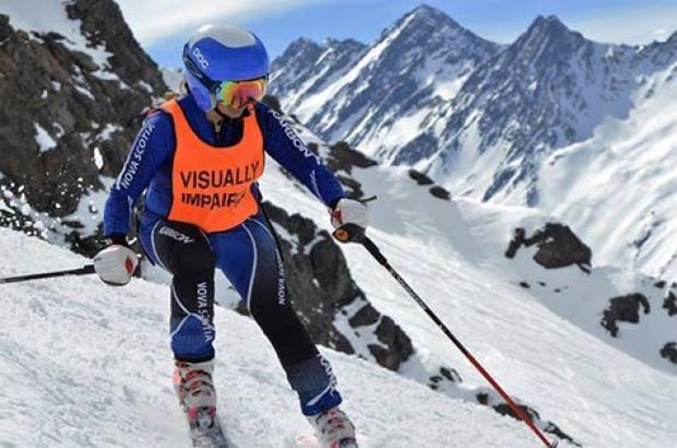 Visually impaired skiier Brenda MacDonald