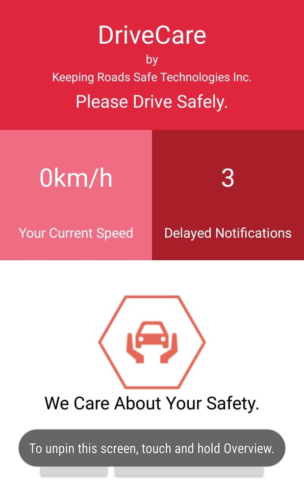 DriveCare cell phone app