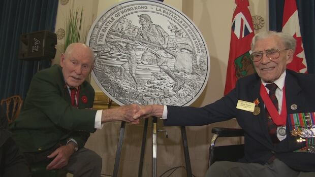 Battle of Hong Kong veterans at coin unveiling