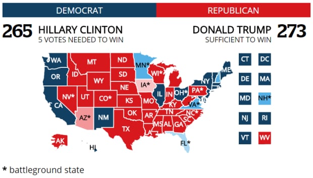 Trump map, no Ohio and Florida