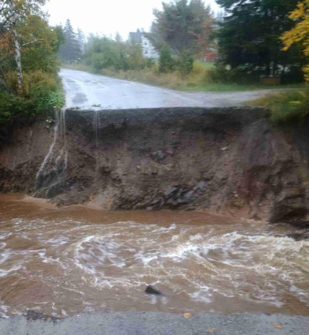 Mackeigan Road in Sydney washed out