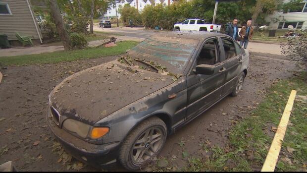 Flood-damaged vehicle