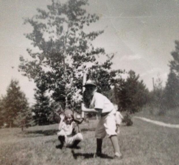 Bill Humber and brother Larry in Toronto Maple Leaf uniforms 1958