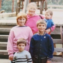 Irene Glanville with her children.