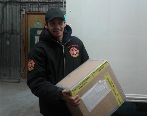 Gunther Kablutsiak with package
