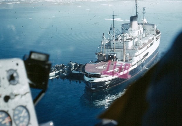 C.D. Howe seen from the ship's helicopter