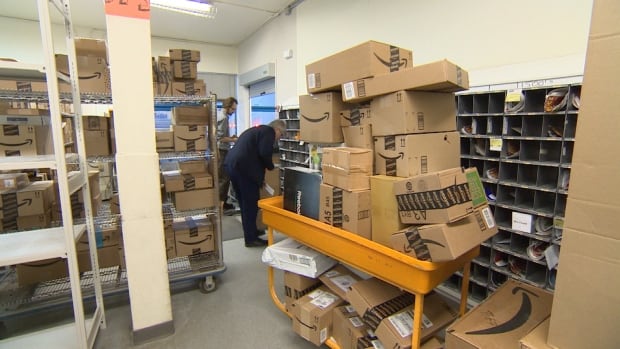 Parcels in post office in Iqaluit