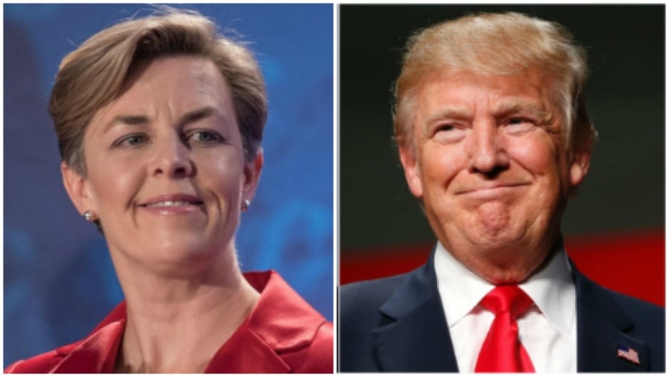 Kellie Leitch, candidate for the leadership of the Conservative Party and U.S. president-elect Donald Trump