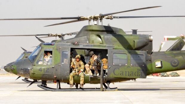 Canadian Special Forces troops launch into a mission from a base in Erbil, Iraq, on Nov. 14, 2016