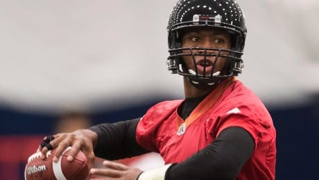Ottawa QB Henry Burris will face his former Calgary team for the first time this season. FBO Grey Cup Redblacks Practice 20160812