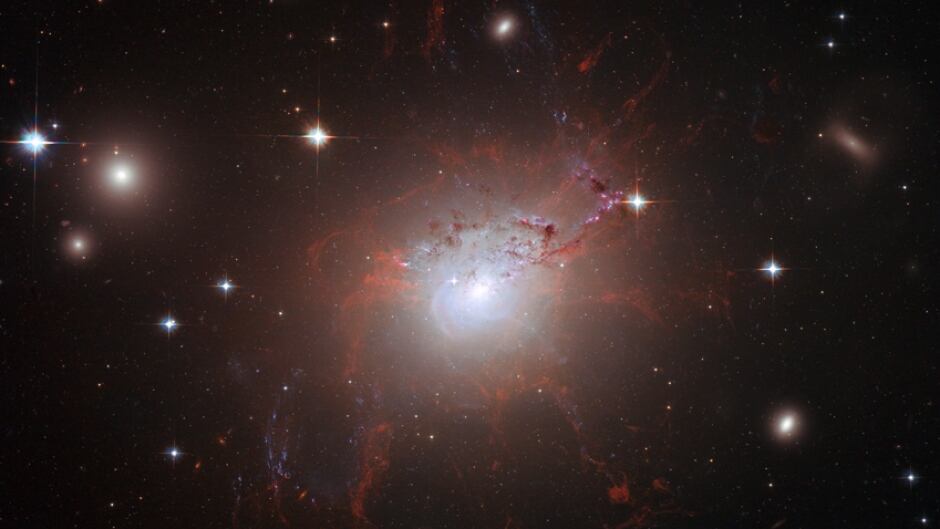Giant, active galaxy NGC 1275. Photographed using the NASA/ESA Hubble Space Telescope's Advanced Camera for Surveys in July and August 2006