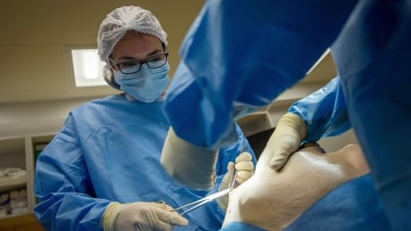 A student surgeon practices on a model at the University of Poitiers on Feb. 4, 2016. AFP_7P2JX