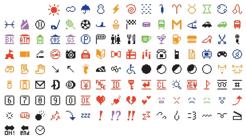 Emoji (original set of 176), released by DoMoCo in 1999.