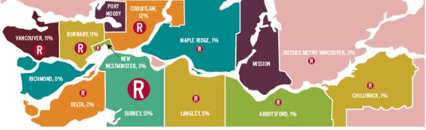 Syrian refugee settlement locations