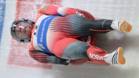 Mitchel Malyk of Canada slides during a men's World Cup Luge event in Whistler, B.C., on Saturday, December 10, 2016. THE CANADIAN PRESS/Jonathan Hayward LUG World Cup 20161210
