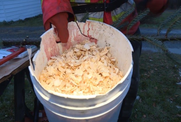 Christmas tree wood chips