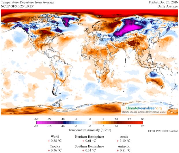 Arctic warmth anomaly