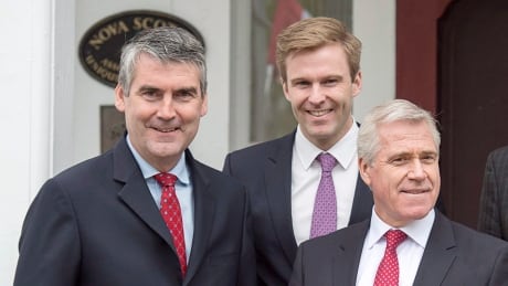 Nova Scotia Premier Stephen McNeil, New Brunswick Premier Brian Gallant, Newfoundland and Labrador Premier Dwight Ball and Prince Edward Island Premier Wade MacLauchlan, left to right, attend a meeting of the Council of Atlantic Premiers in Annapolis Royal, N.S. on Monday, May 16, 2016. Atl Premiers Meeting 20160516