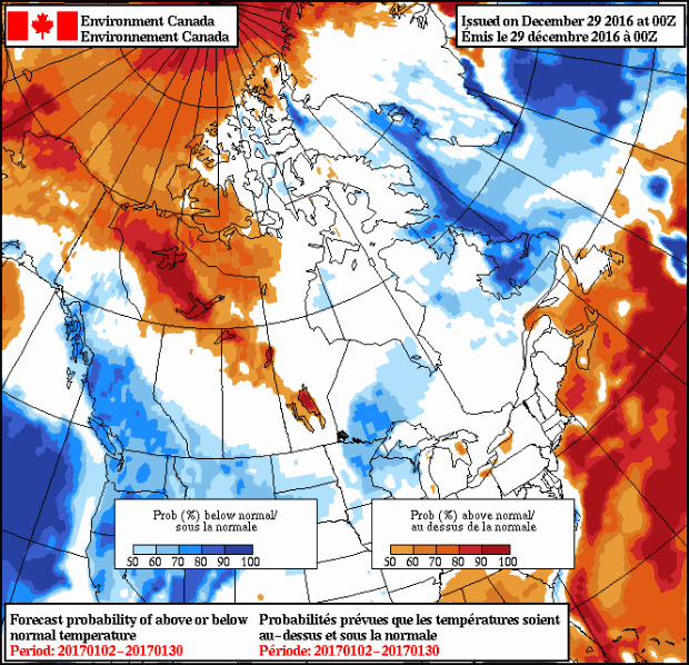 January 2016 monthly temperature outlook cold