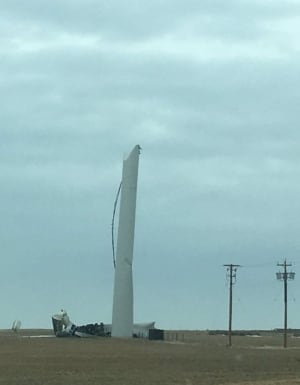 snapped vestas wind turbine
