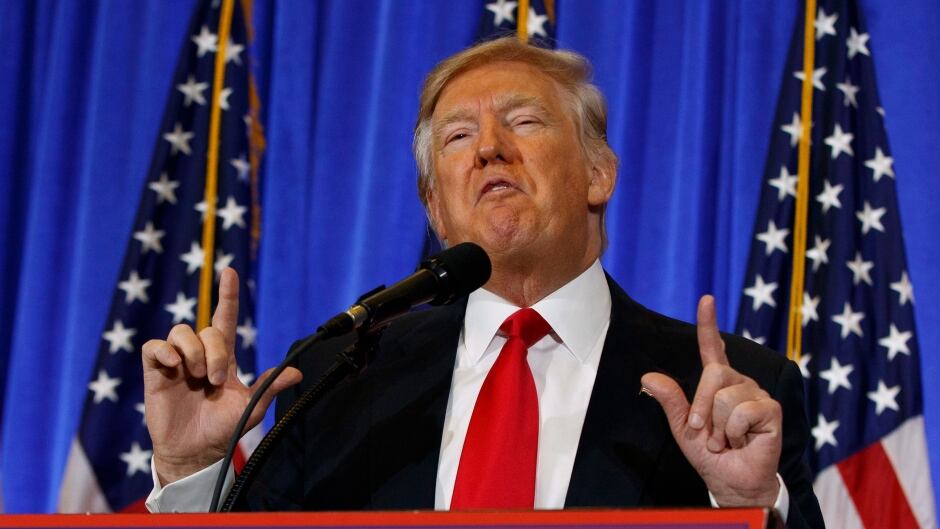 President-elect Donald Trump refused to answer questions from CNN at his first news conference, Jan 11, 2017, declaring the news outlet as 'fake news.'