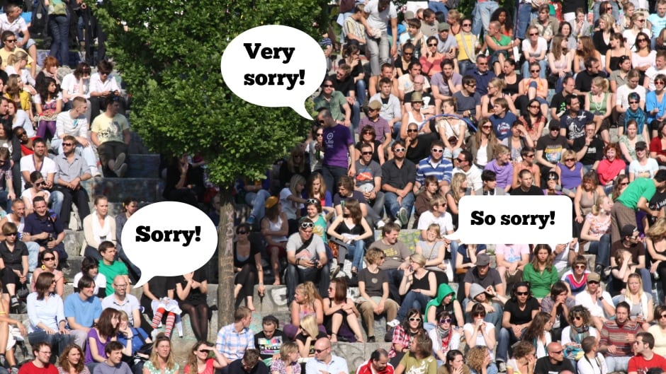 A crowd engaging in some typical Canadian 'live and let live' behaviour.