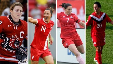 Hayley Wickenheiser, Melissa Tancredi, Rhian Wilkinson and Marie-Eve Nault all announce their retirements on the same day. Female athletes retire