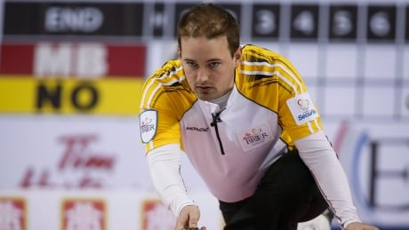 Manitoba's Reid Carruthers, seen in this file photo from the 2015 Brier, delivered a double takeout to help Team North America defeat Team World at the 2017 Continental Cup on Sunday. Carruthers-Reid-03032015