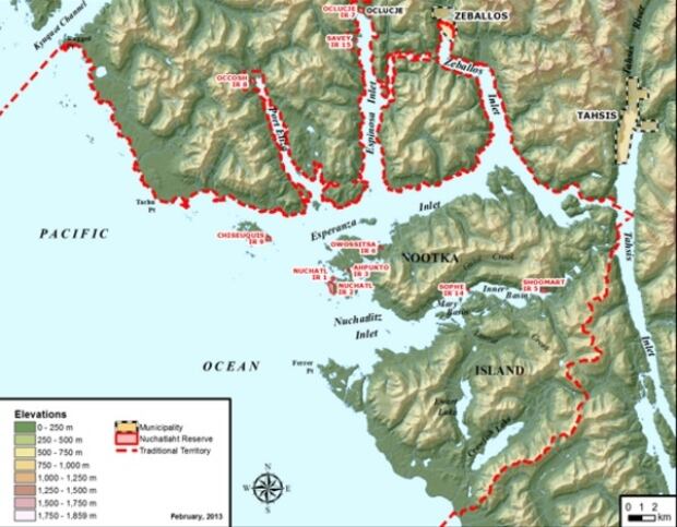 Nuchatlaht Terrirotial Lands map