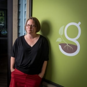 Owner of Green grocery store Crystal Lehky