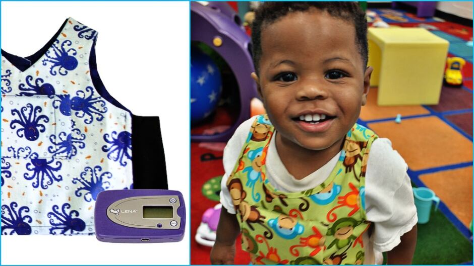 In the LENA Start program, a child wears the LENA vest and recorder for one full day each week.