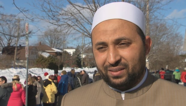 Imam Samy Metwally greeted people at the Ottawa Mosque Feb. 3